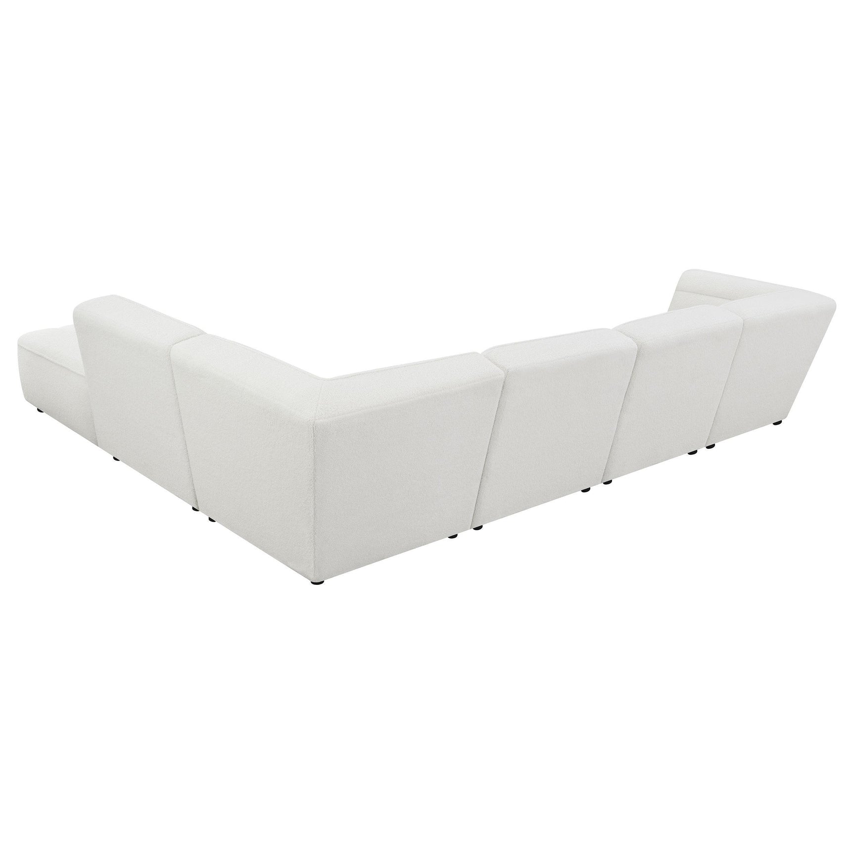 Room setting showing Sunny 6-Piece Modular Upholstered Sectional Sofa natural finish