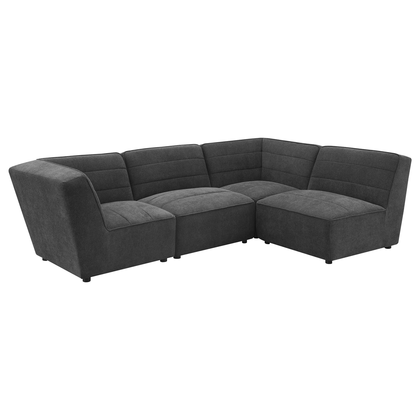 Sunny Upholstered Armless Chair Dark Charcoal, from above