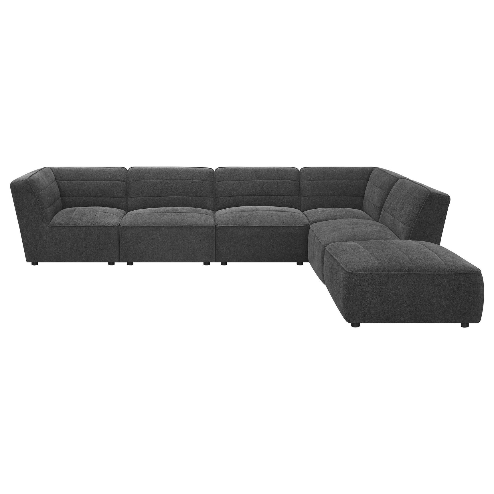 Sunny Upholstered Armless Chair Dark Charcoal, stitching detail