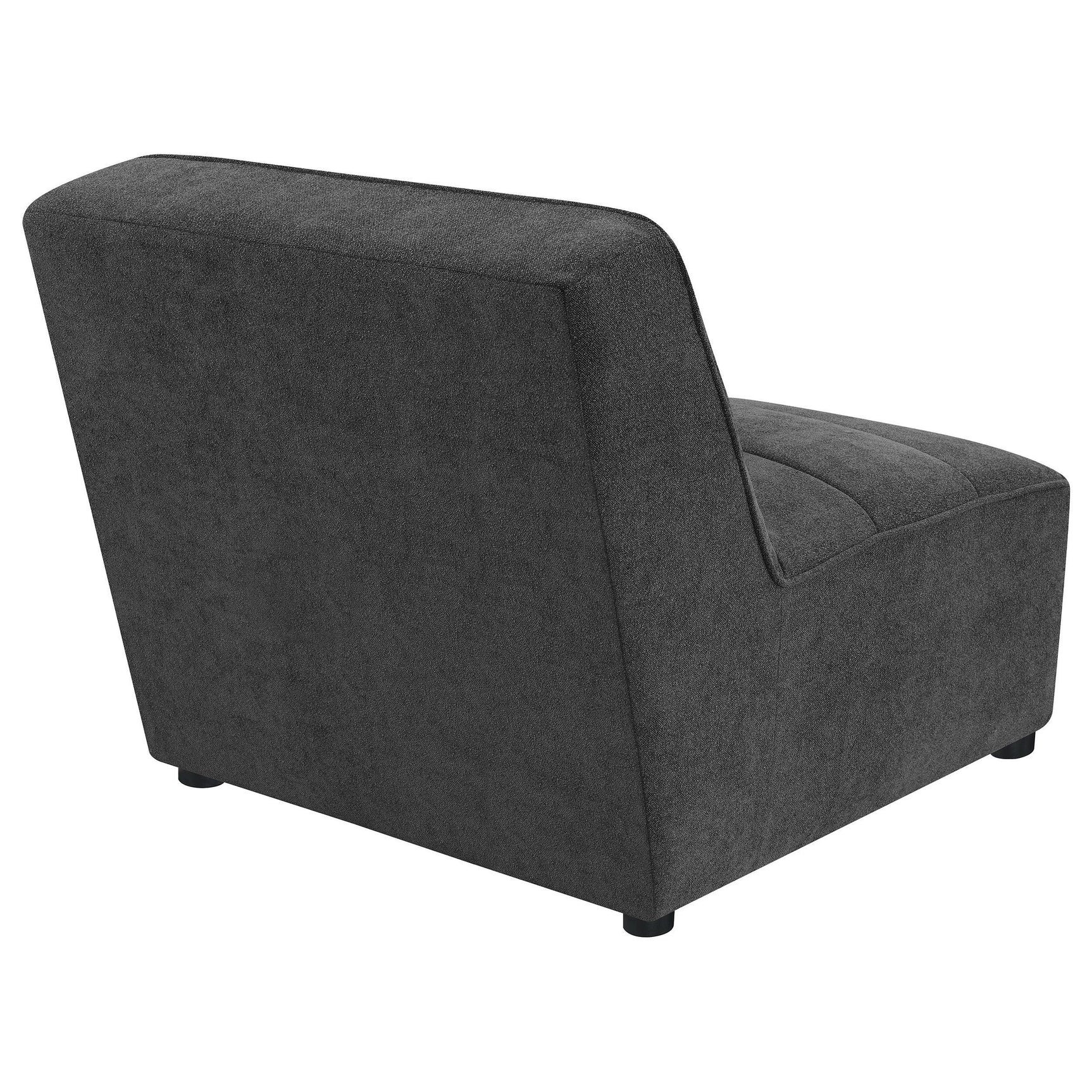 Sunny Upholstered Armless Chair Dark Charcoal, seating surface
