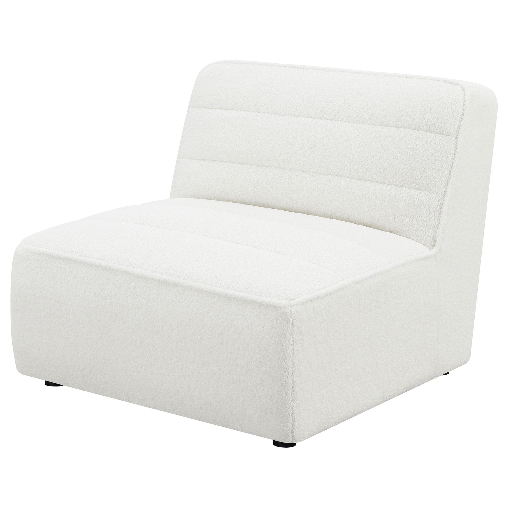 Sunny Upholstered Armless Chair Natural Back View