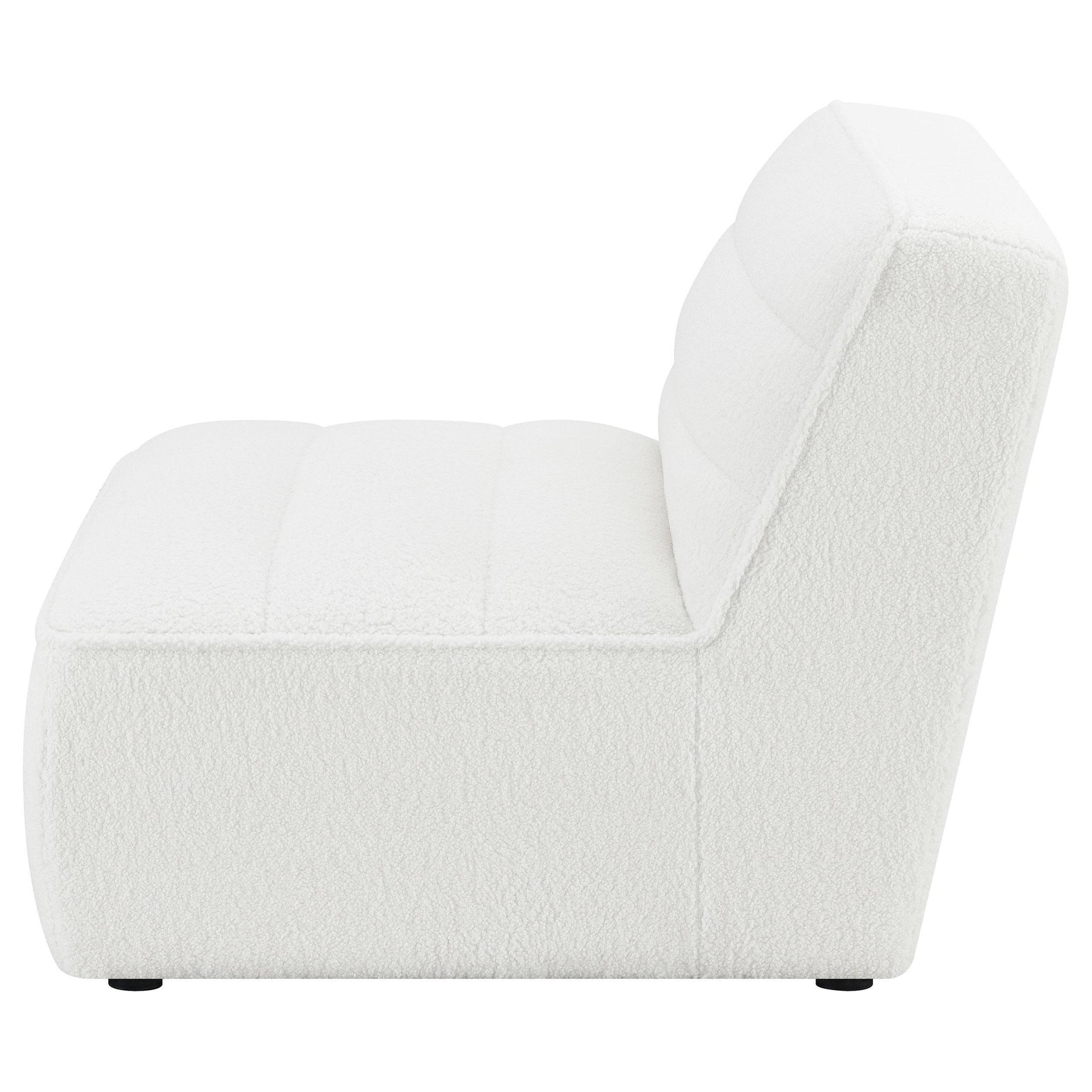 Sunny Upholstered Armless Chair Natural Close-up of Upholstery