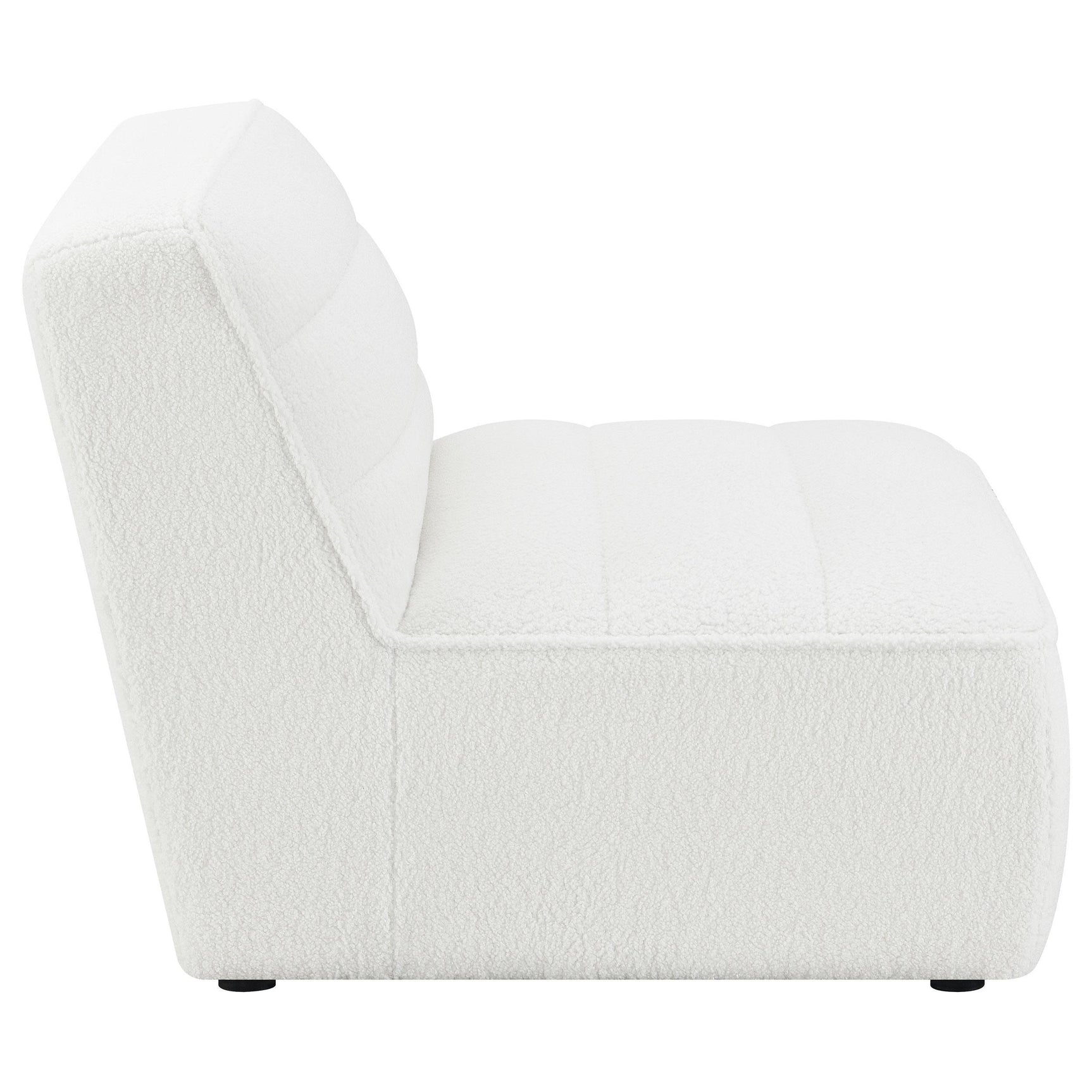 Sunny Upholstered Armless Chair Natural Tufted Back