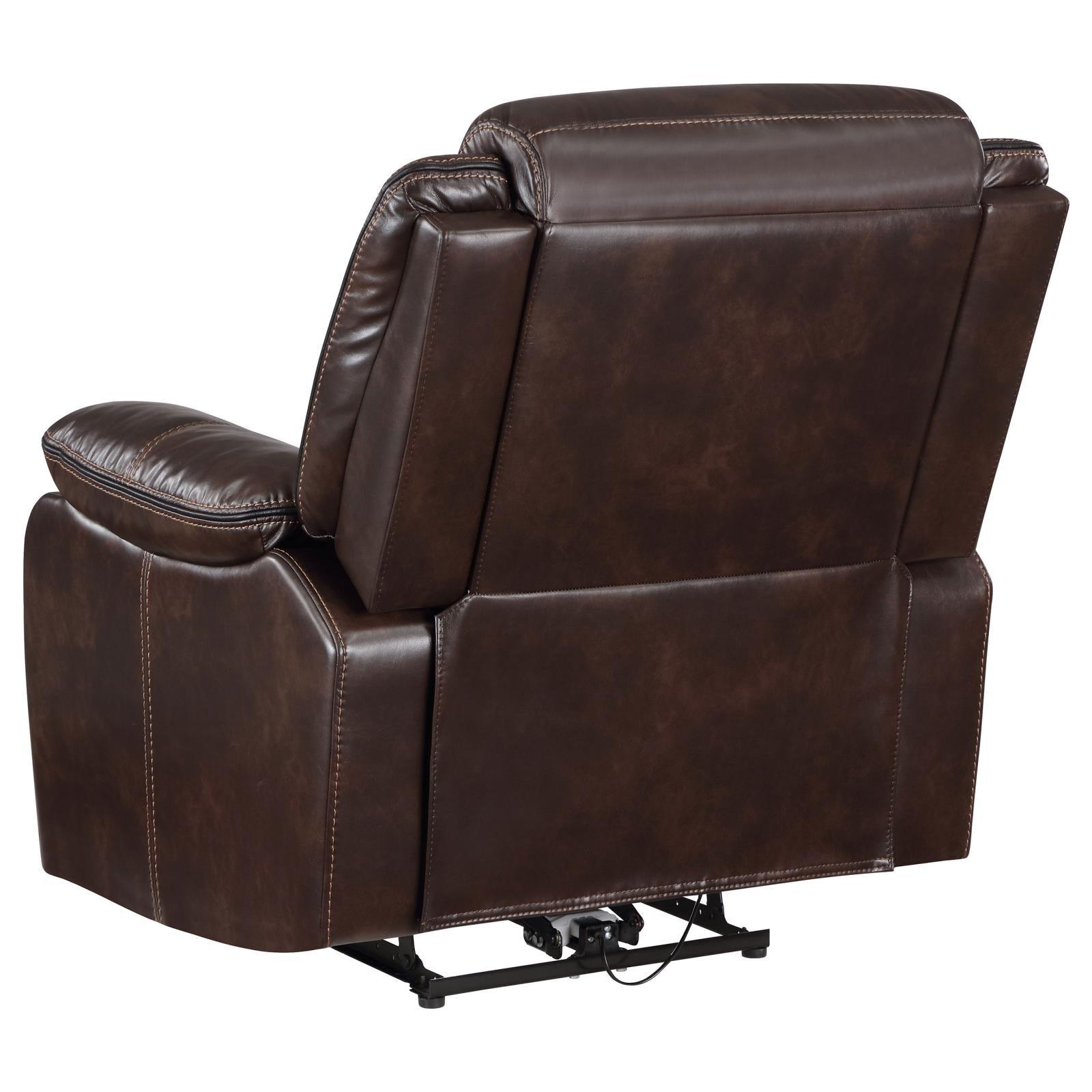 Sycamore recliner chair shown fully reclined with footrest extended