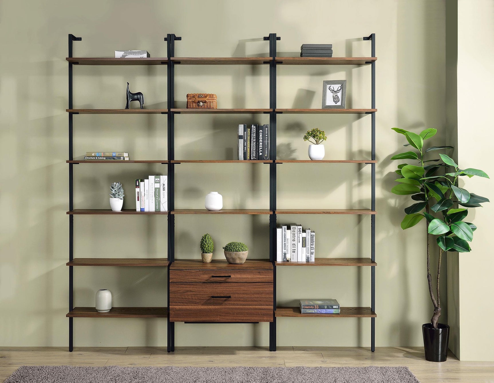 Back view of Gors bookcase showing frame structure
