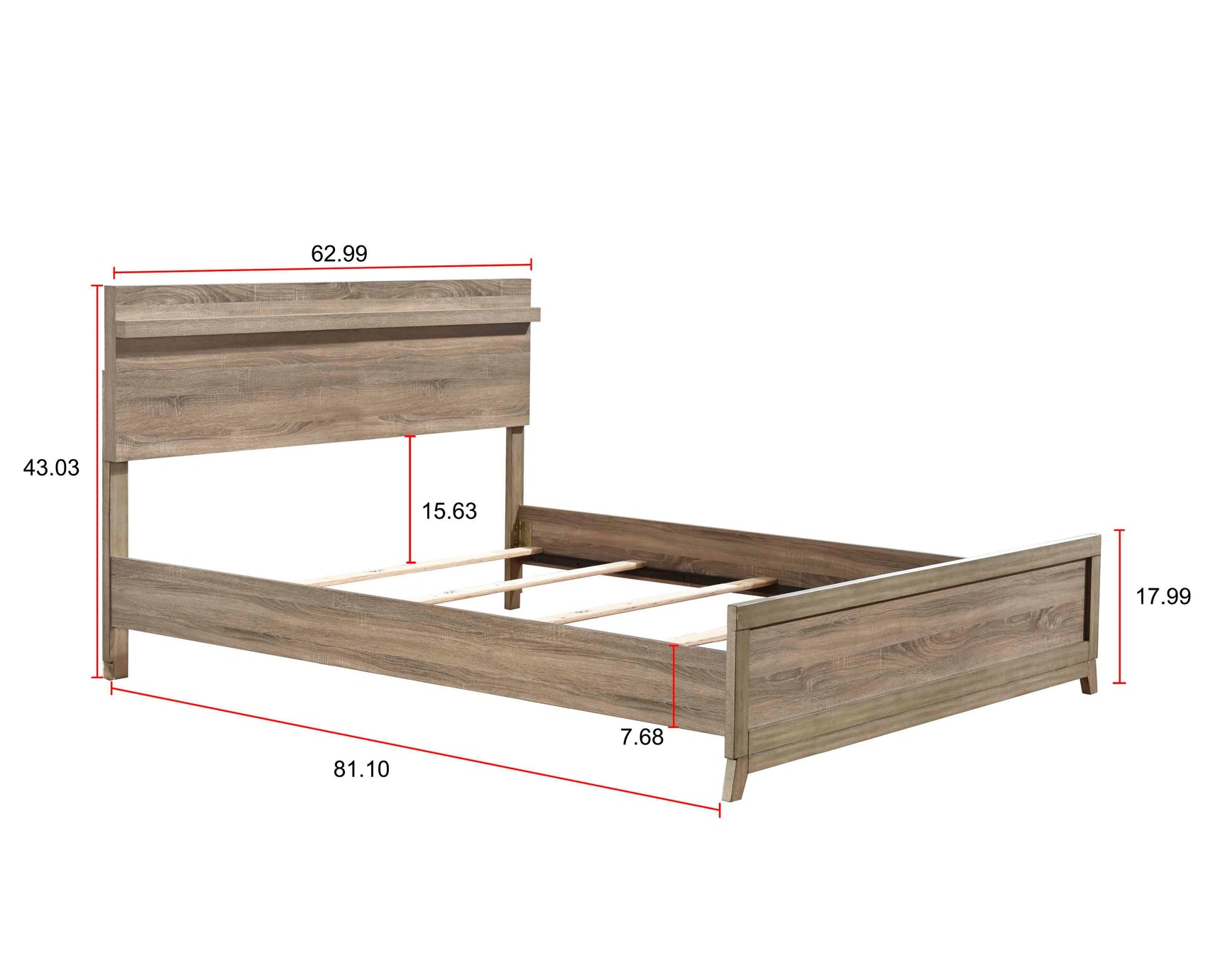 side view of Tilston Brown Bedroom Set bed
