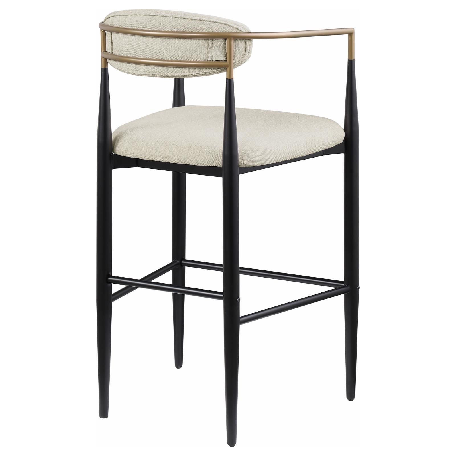 Tina bar stool metal tapered legs and support bars