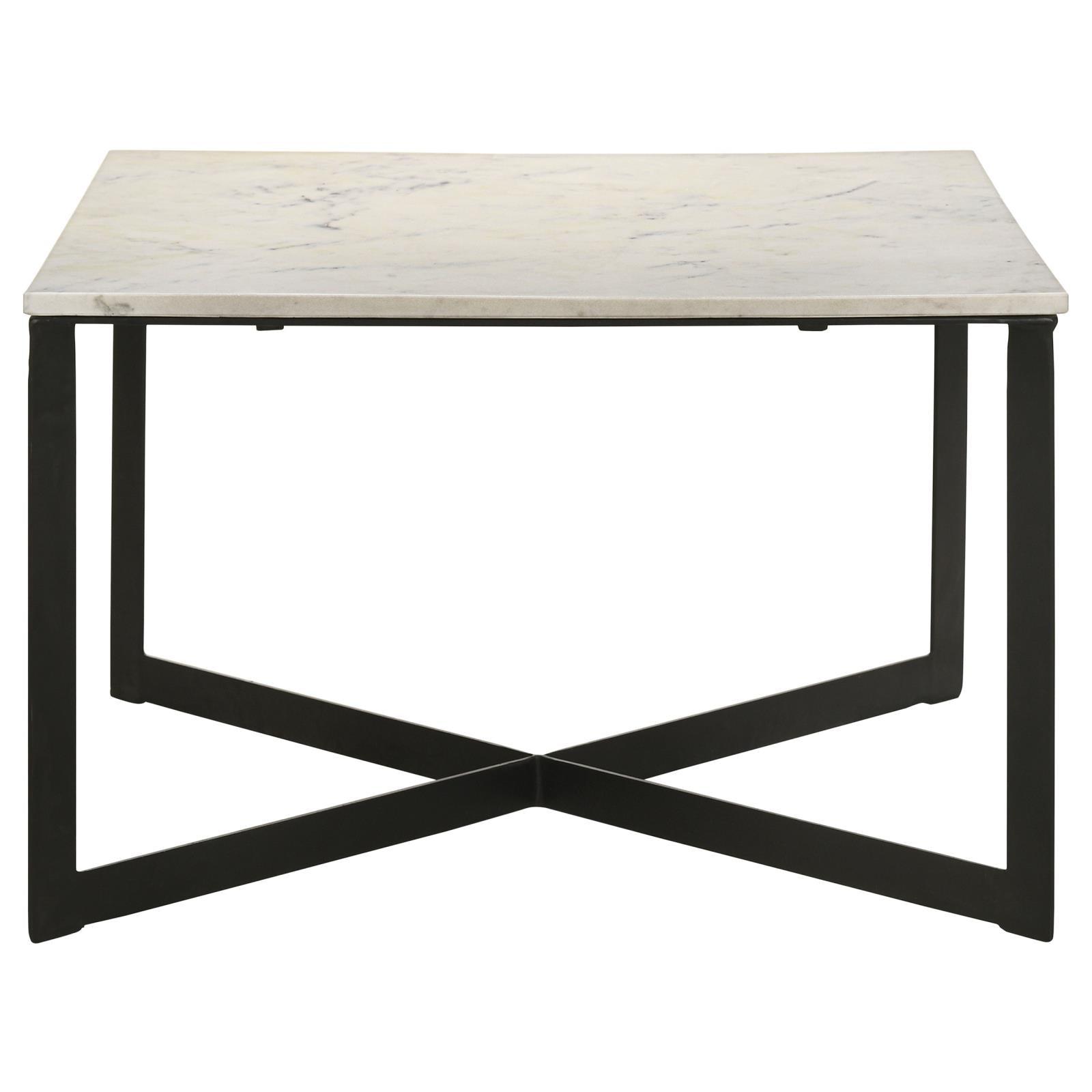 Close-up of marble top texture and true square edges
