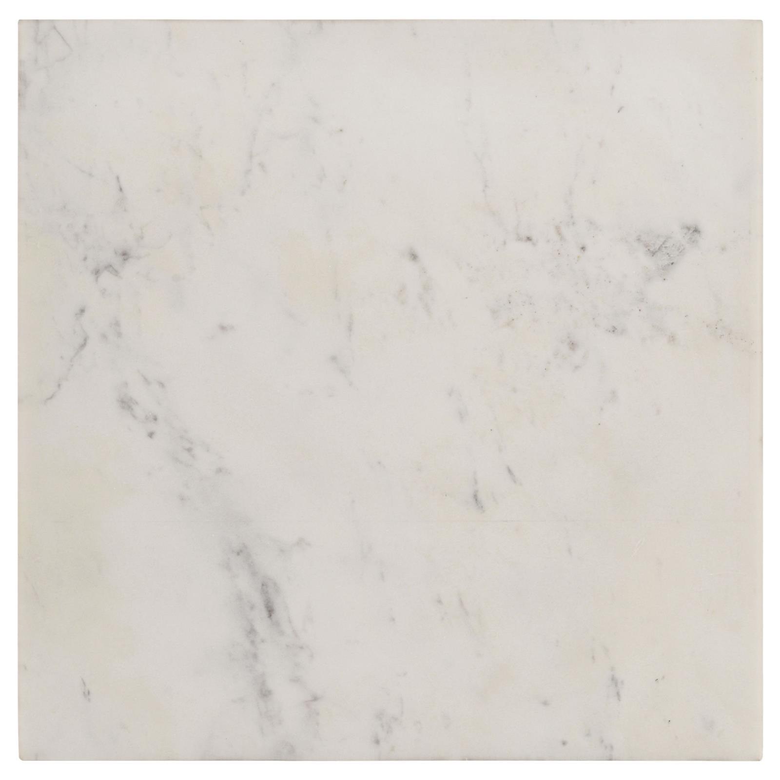 Top view of Tobin Square Marble Top End Table highlighting true square edge