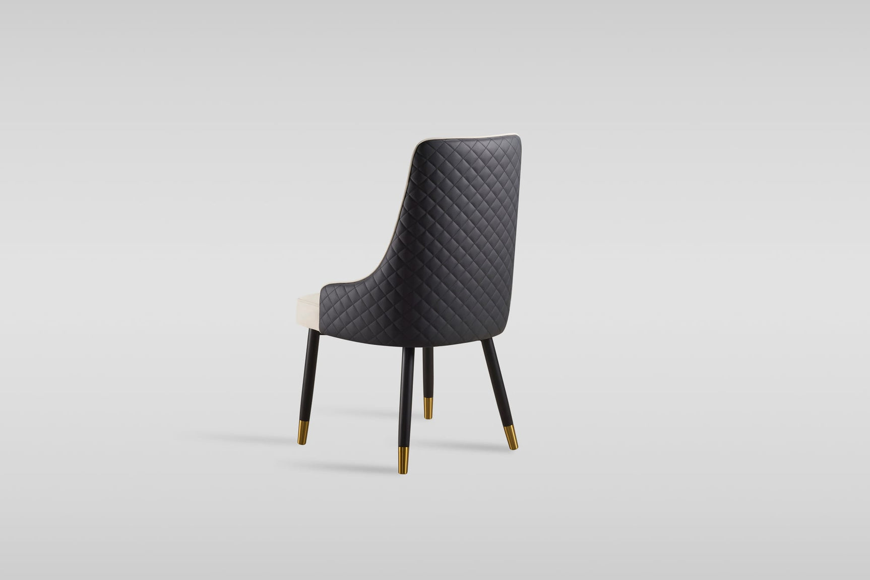 Toni Dining Chair in Beige and Black Faux Leather view 2