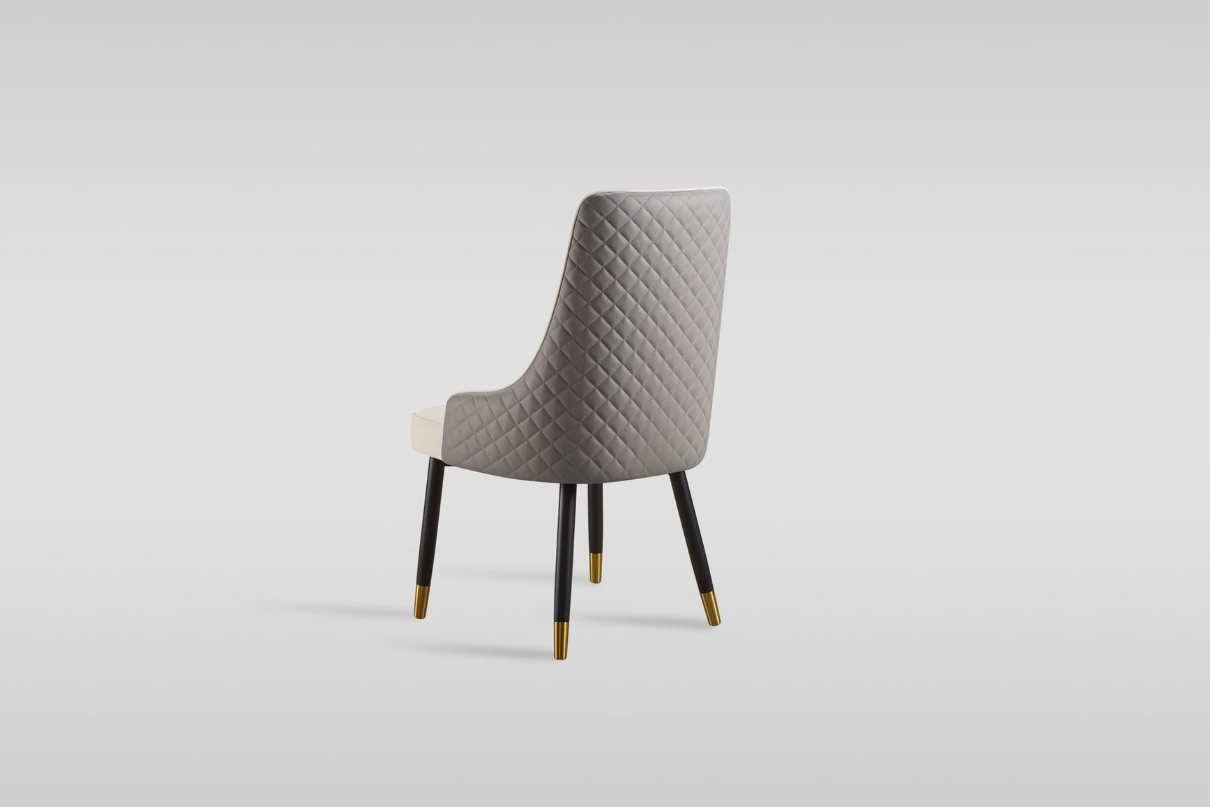 Toni Dining Chair in Beige and Grey with Diamond Stitching view 2