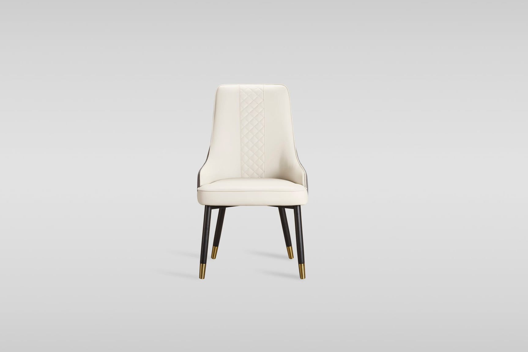 Toni Dining Chair in Beige and Grey with Diamond Stitching view 3
