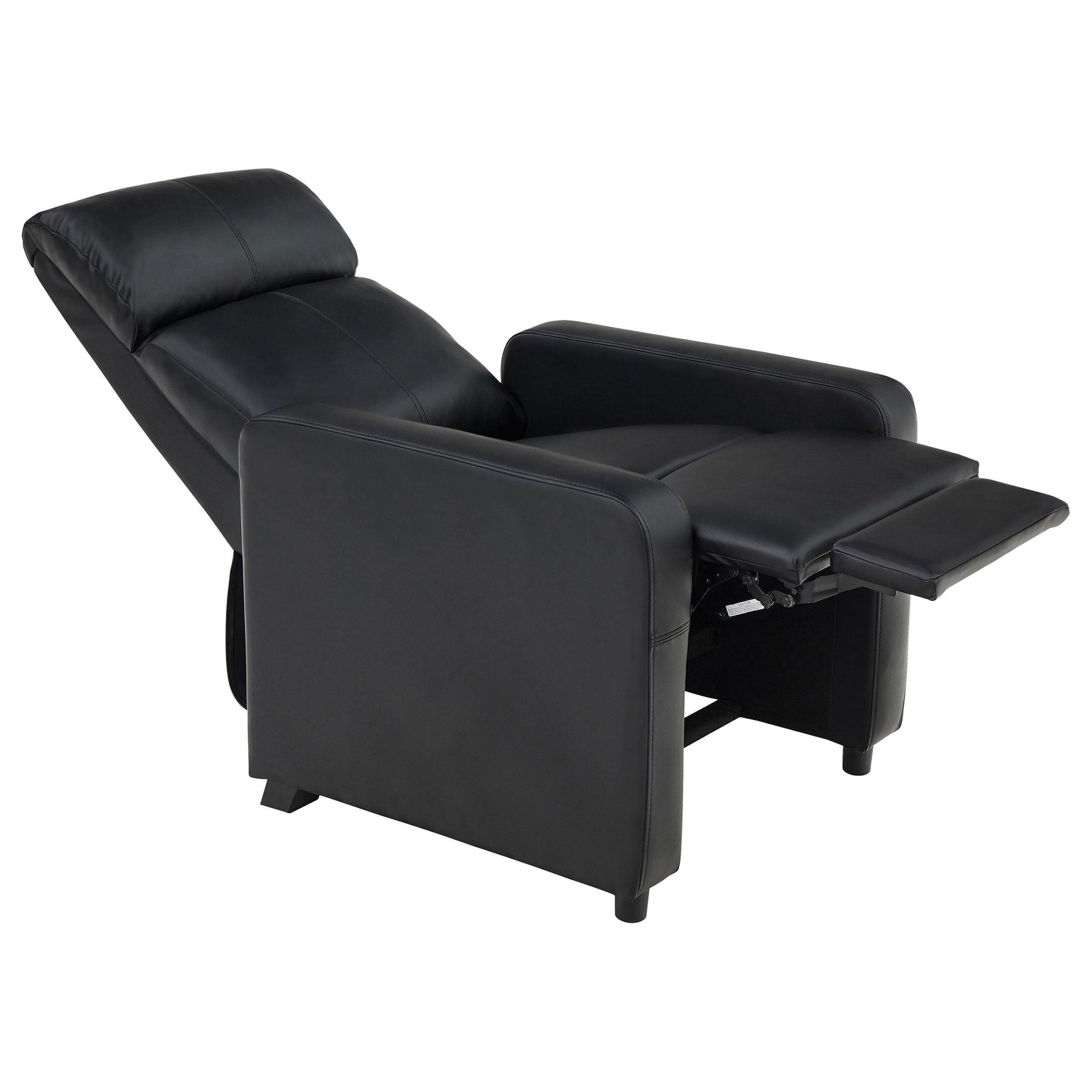 Back view of Toohey recliner with sturdy wood frame visible
