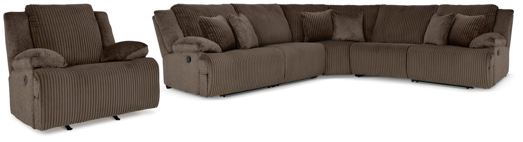 Top Chocolate Tier 5-Piece Sectional with Recliner - image 2