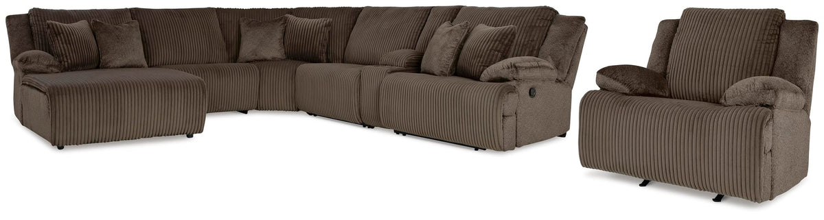 Top Chocolate Tier 6-Piece Sectional with Recliner - image 2