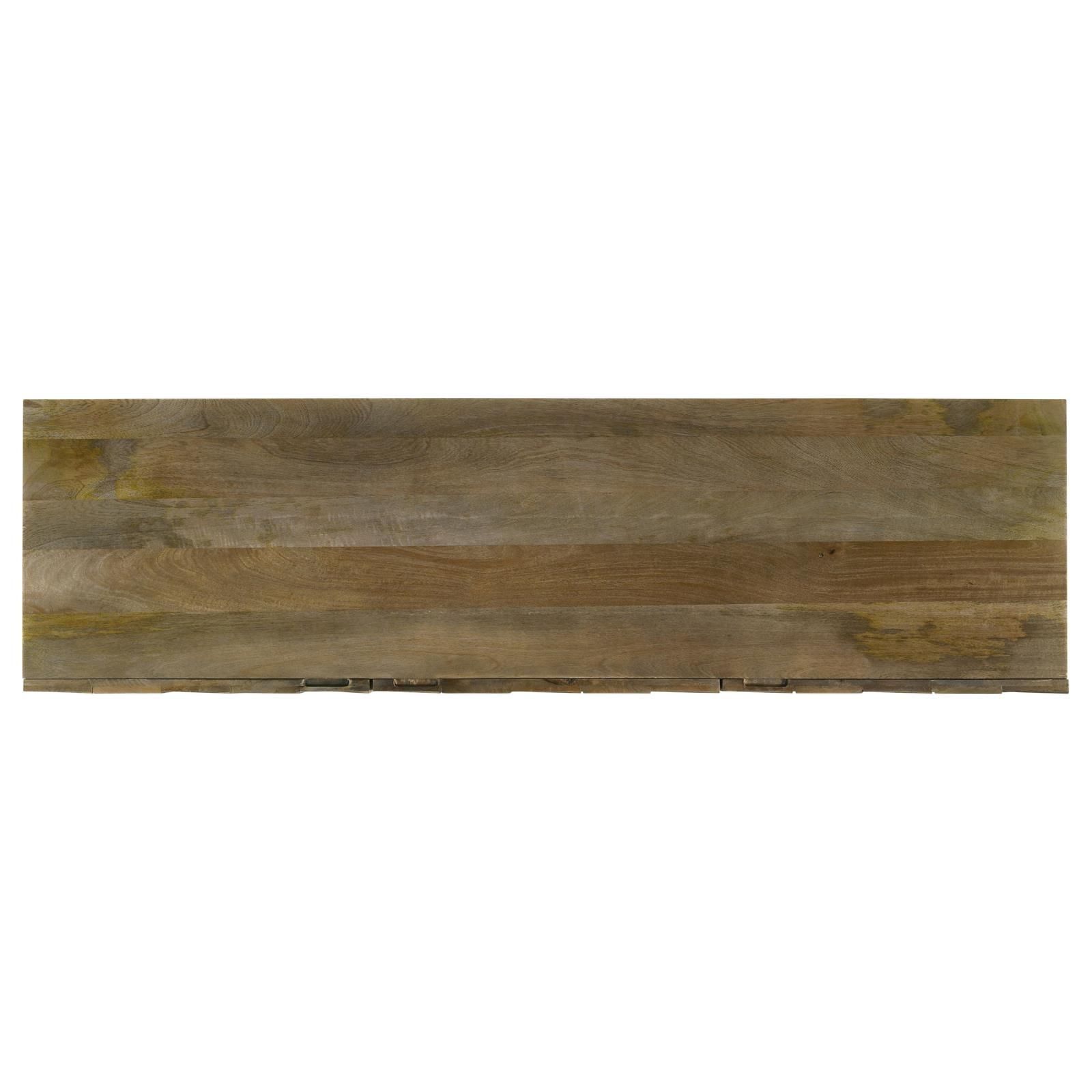 Tyler 3-door mango wood dining sideboard server in brown, front view