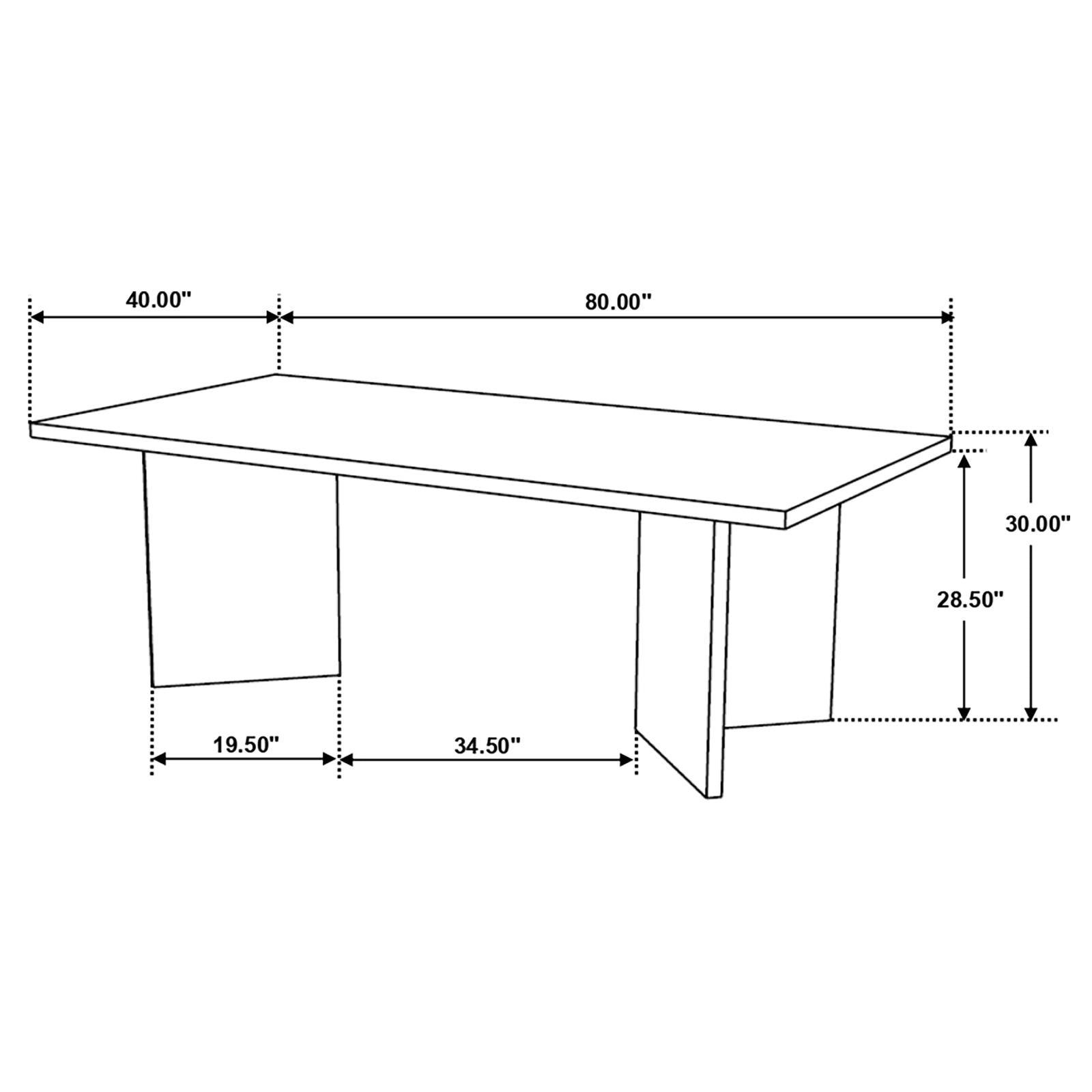 Top view of Tyler rectangular mango wood dining table