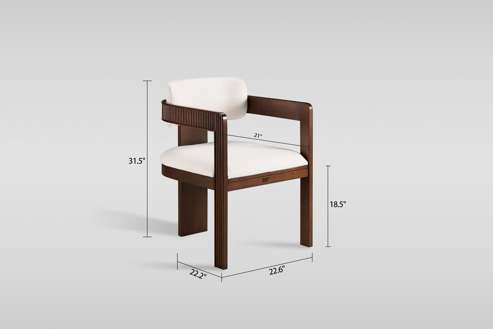 Valente Dining Set in White Sintered Stone and Walnut with Fluted Wood view 6