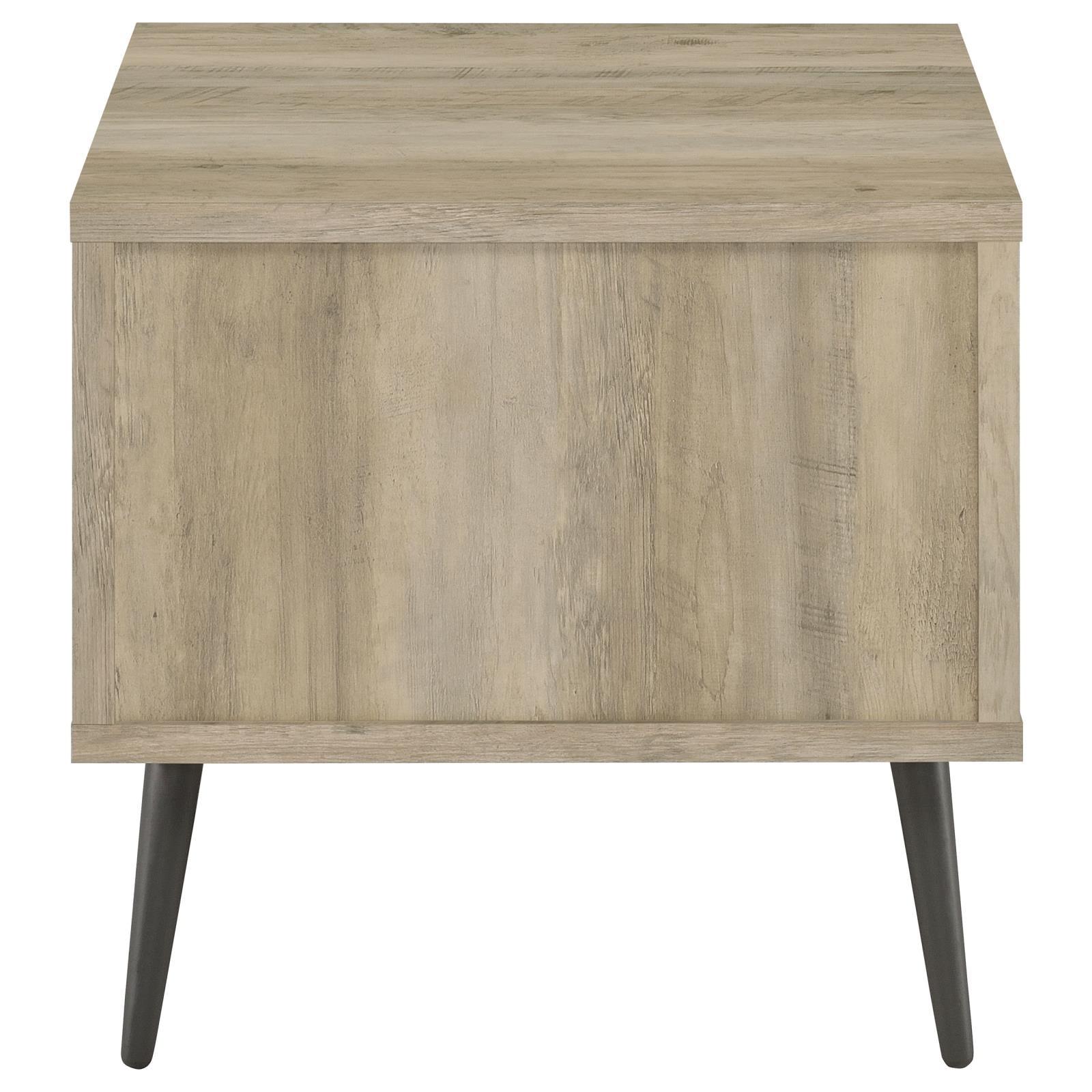 Back view of Welsh Square Wood End Table showing construction