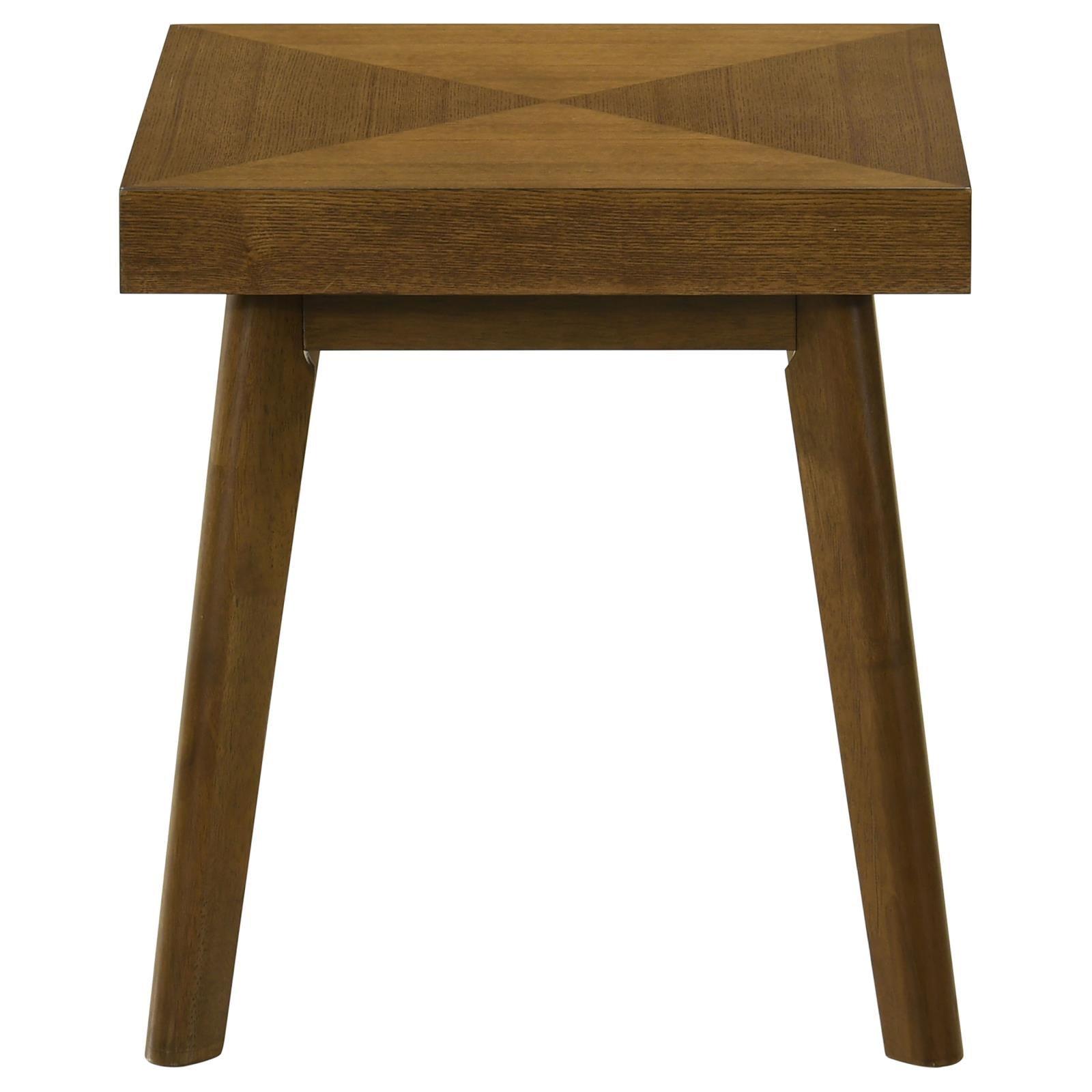 Side view of Westerly square end table showing true square edge