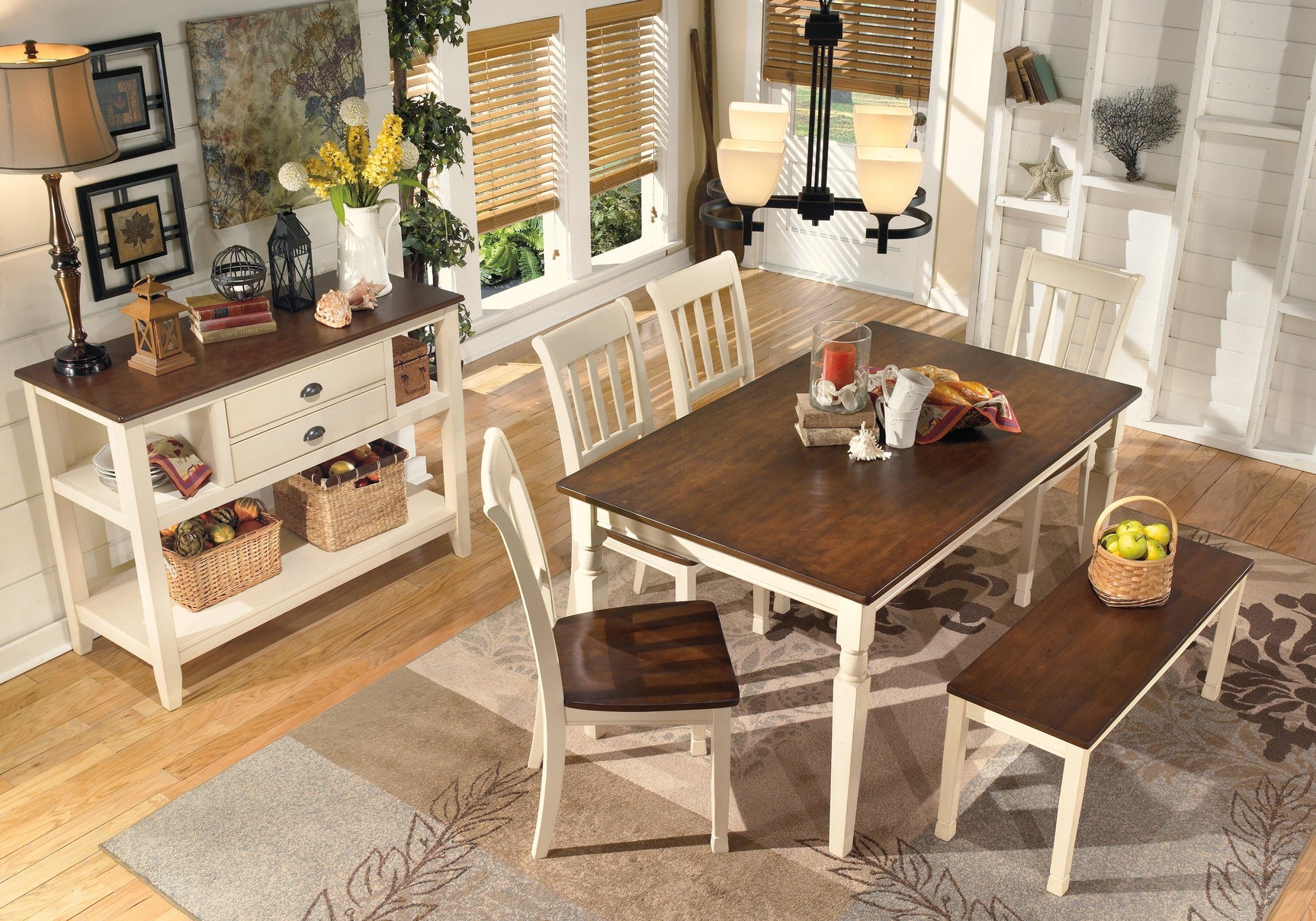 Room setting featuring Whitesburg dining room furniture