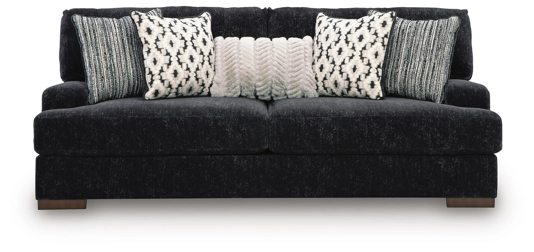 Whitmore Manor Black Pearl Chenille,Velvet Sofa view 3