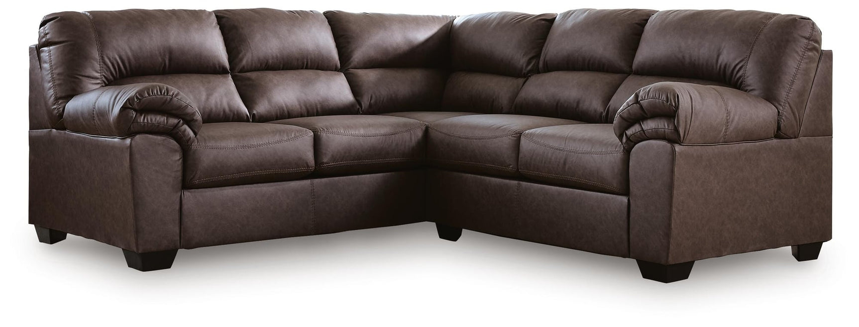 WillowBend Umber Faux Leather 2-Piece Sectional - image 2