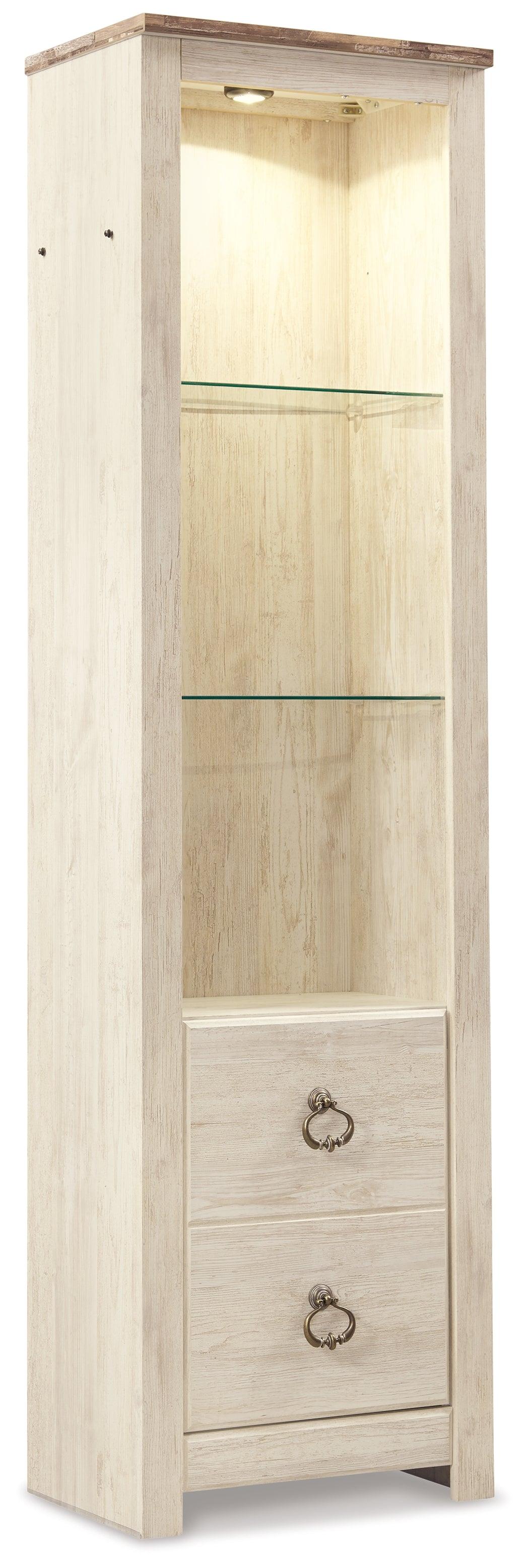 Glass shelves with LED lighting in Willowton Piers