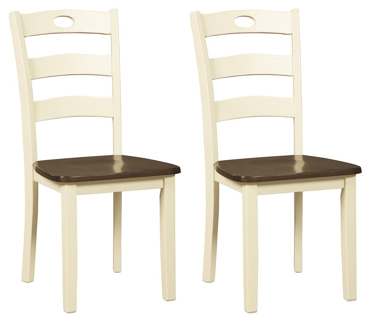 Woodanville Cream and Brown Dining Chair side view