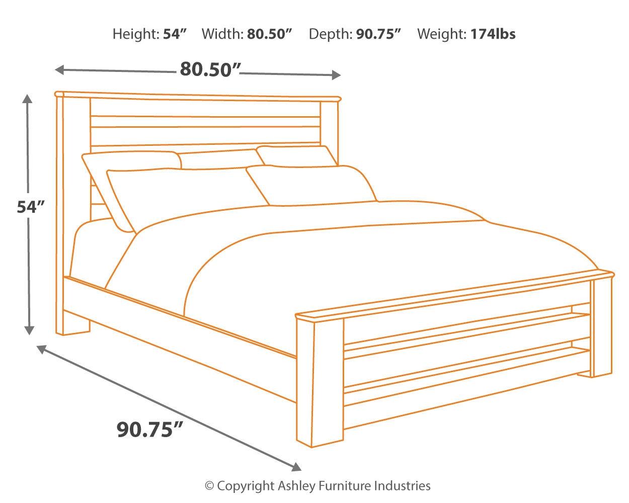 Zelen Warm Gray Panel Bedroom Set side view bed