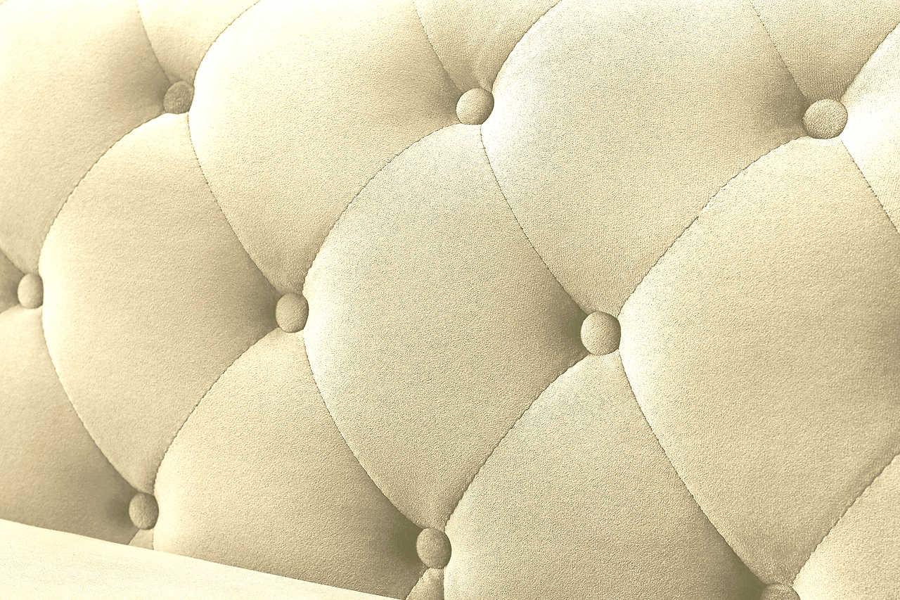 Room view showcasing Zia Beige Velvet Tufted 2-Piece Reversible Sectional Sofa