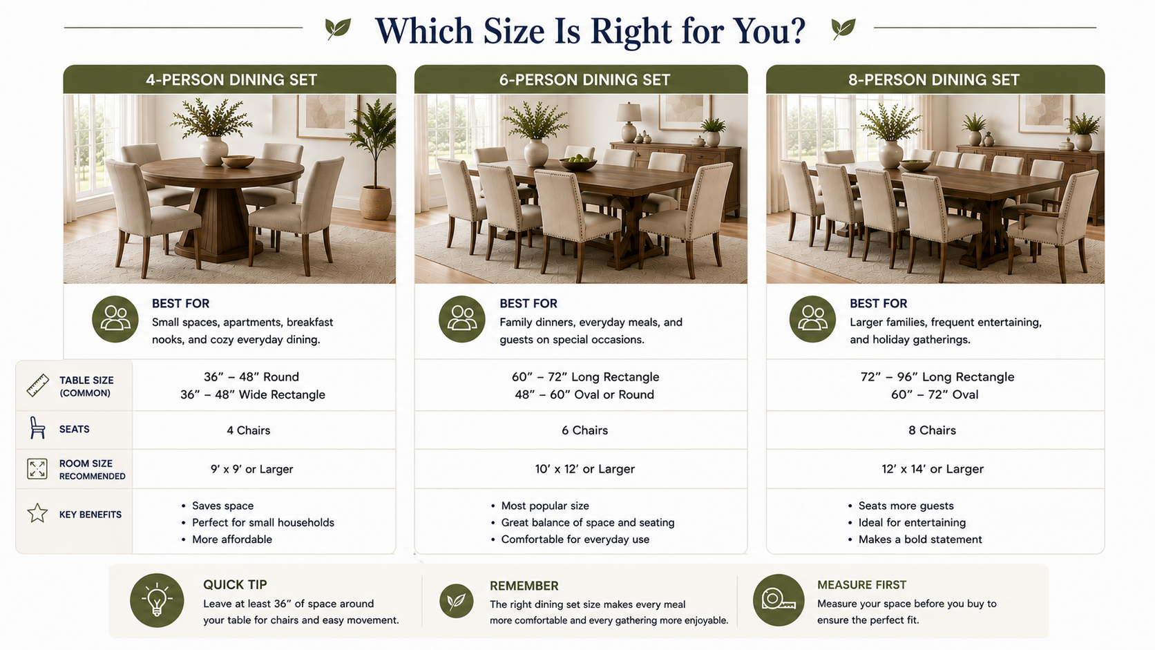 4-Person vs. 6-Person vs. 8-Person Dining Sets: Which Size Is Right?