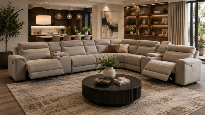 Cozy modern living room with sectional sofa