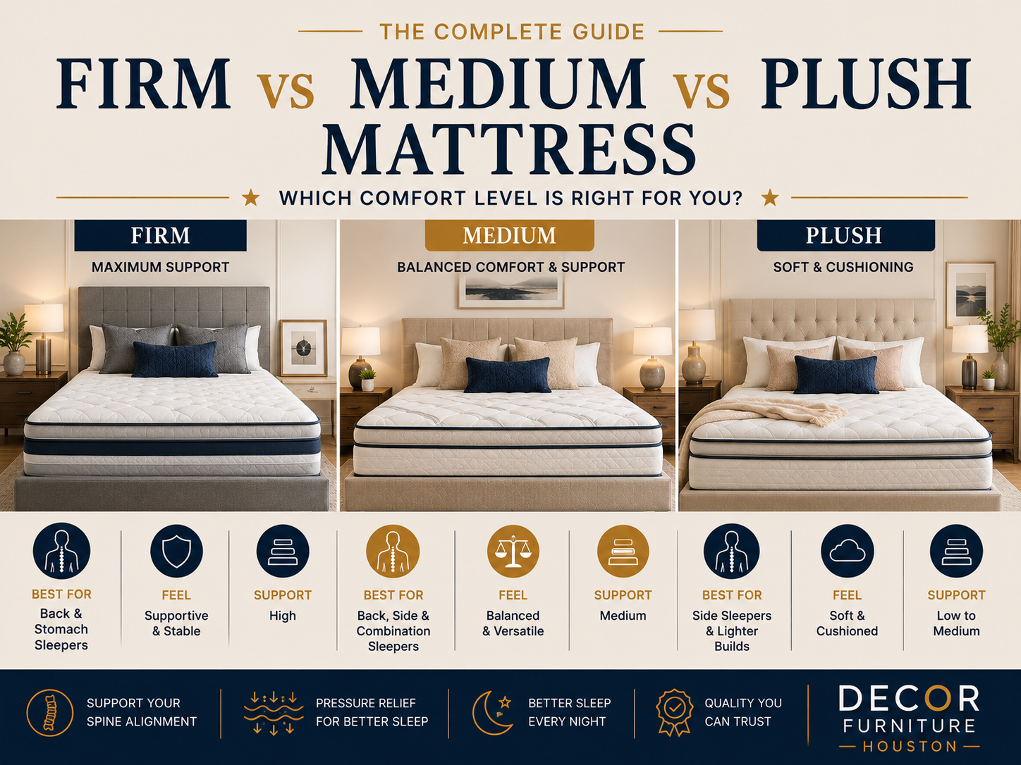 Firm vs Medium vs Plush Mattress: Which Comfort Level Is Right for You?