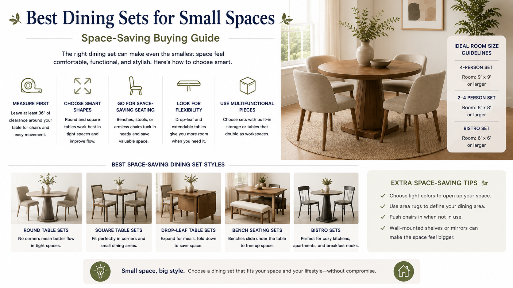 Best Dining Sets for Small Spaces: Space-Saving Buying Guide