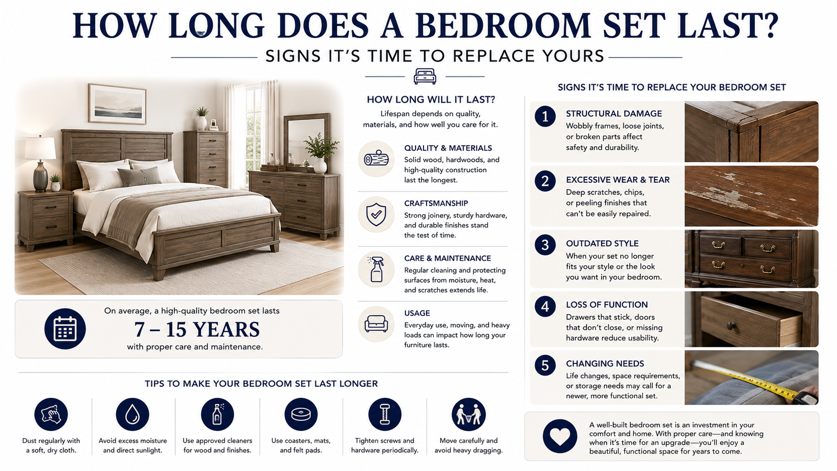 How Long Does a Bedroom Set Last? Signs It's Time to Replace Yours