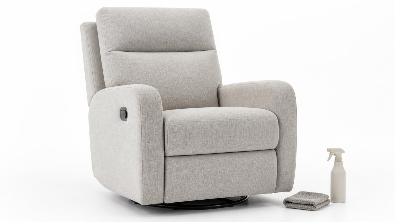 Modern recliner chair in a white studio