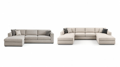 Modern living room comparison diptych