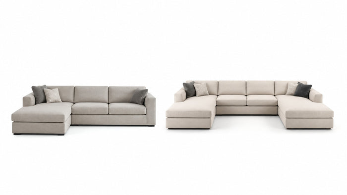 Modern living room comparison diptych