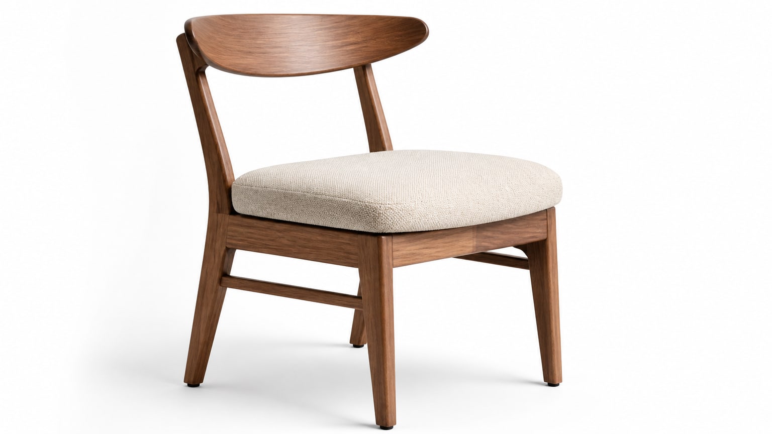 Upholstered wooden dining chair on white background, showcasing quality craftsmanship for decor furniture ecommerce.