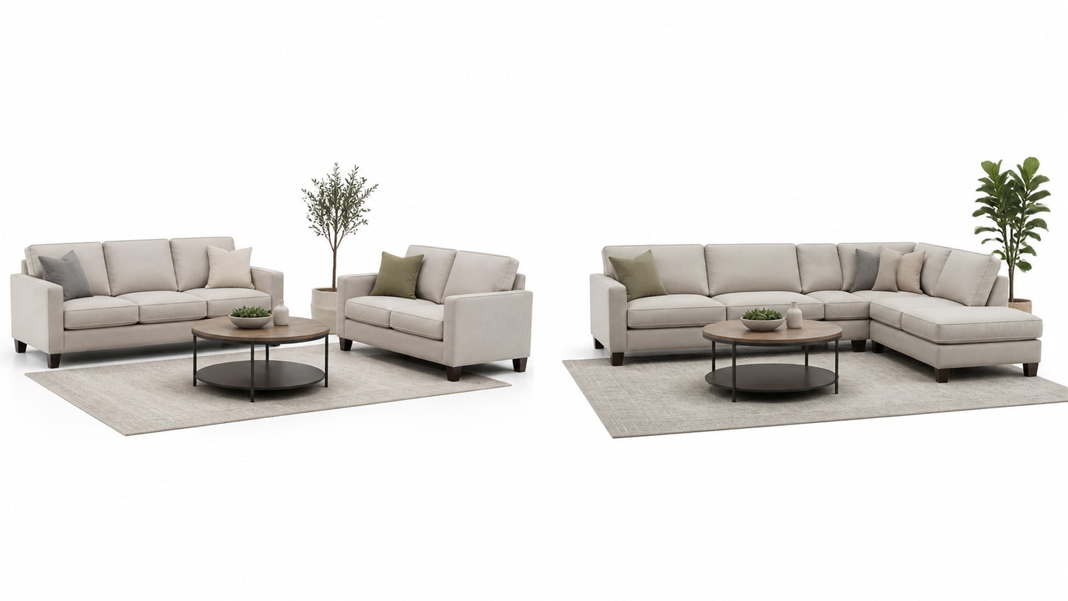 Modern compact two-seat loveseat on a white background with soft upholstery and clean design