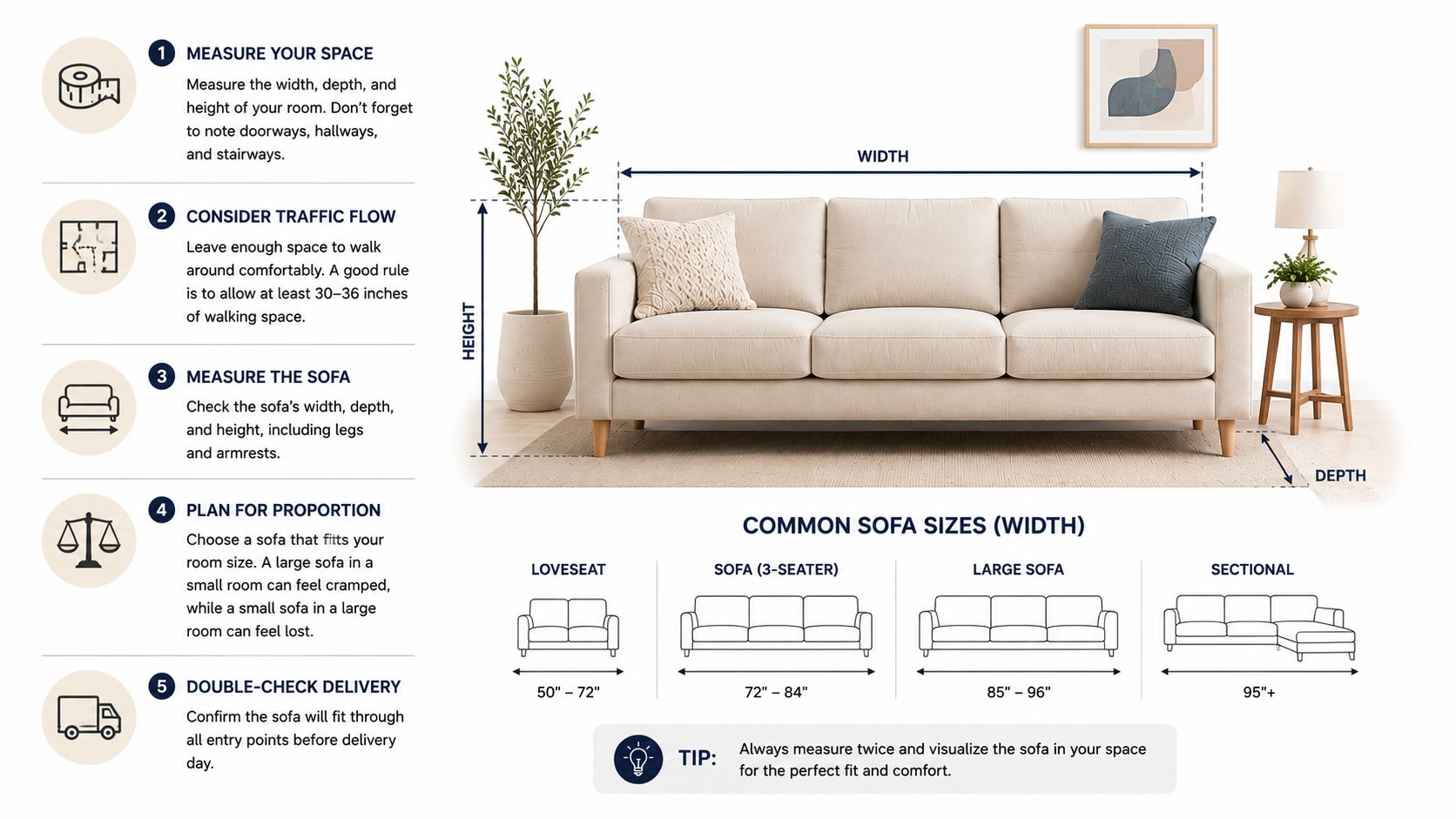 Sofa Measurement Guide Infographic