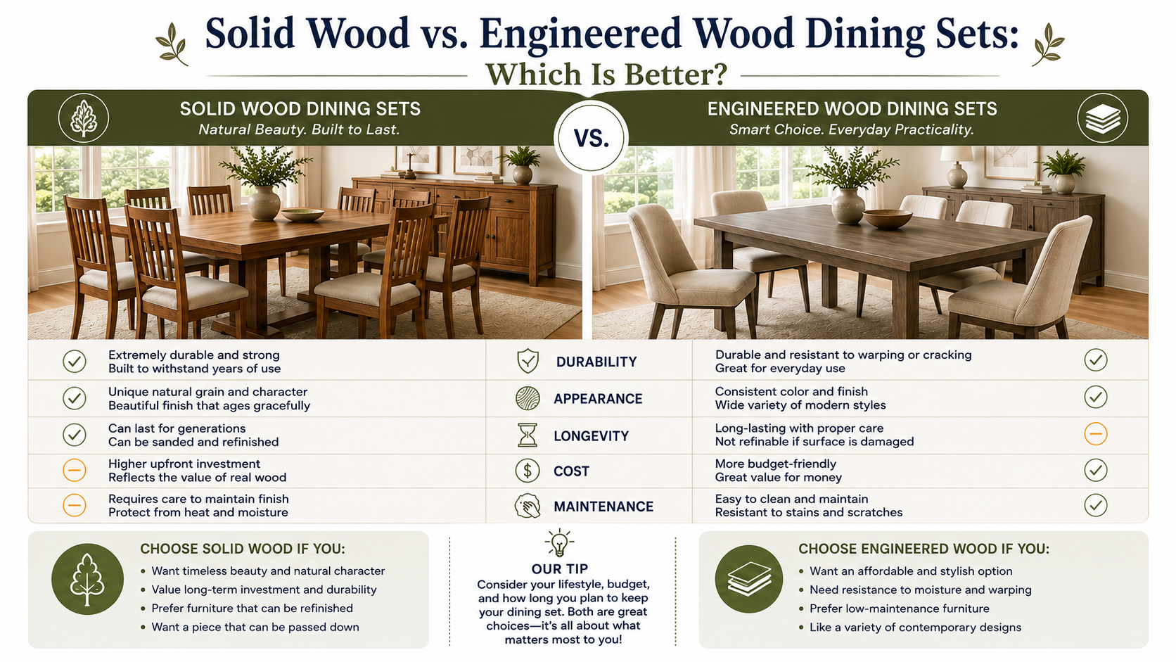 Solid Wood vs. Engineered Wood Dining Sets: Which Is Better?