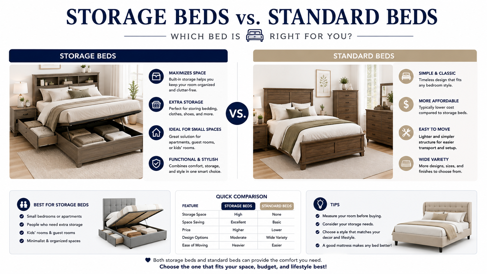 Storage Beds vs. Standard Beds: Which Is Right for You?
