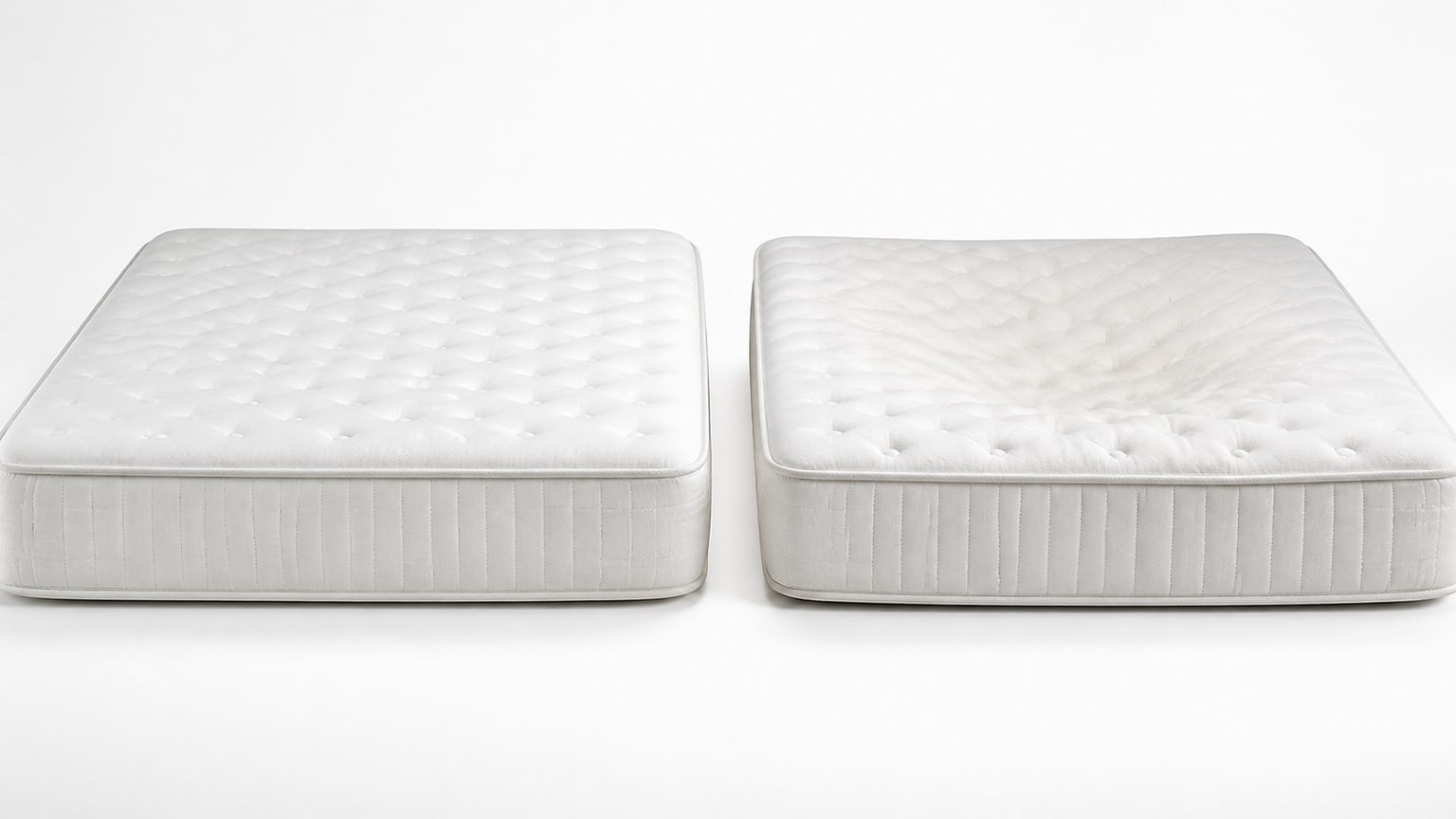 Modern mattress on white background with clean studio lighting, suitable for ecommerce