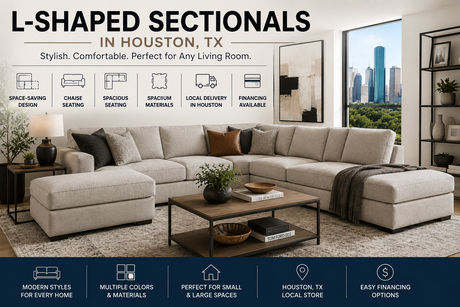 L-shaped sectionals in Houston TX at Decor Furniture