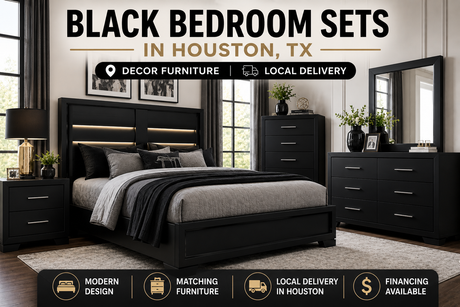 Black bedroom sets in Houston TX at Decor Furniture
