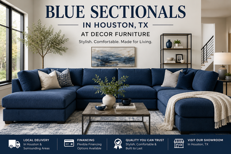Blue sectionals in Houston TX at Decor Furniture