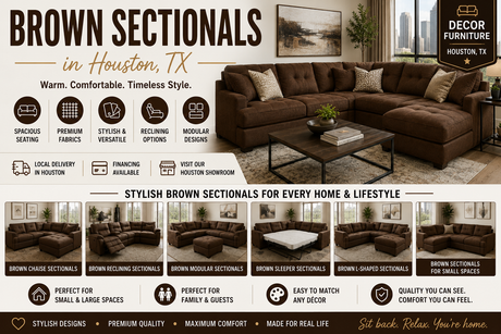 Brown sectionals in Houston TX at Decor Furniture