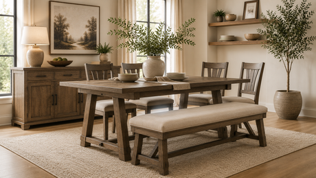 Modern Dining Room with Bench in Decor Furniture